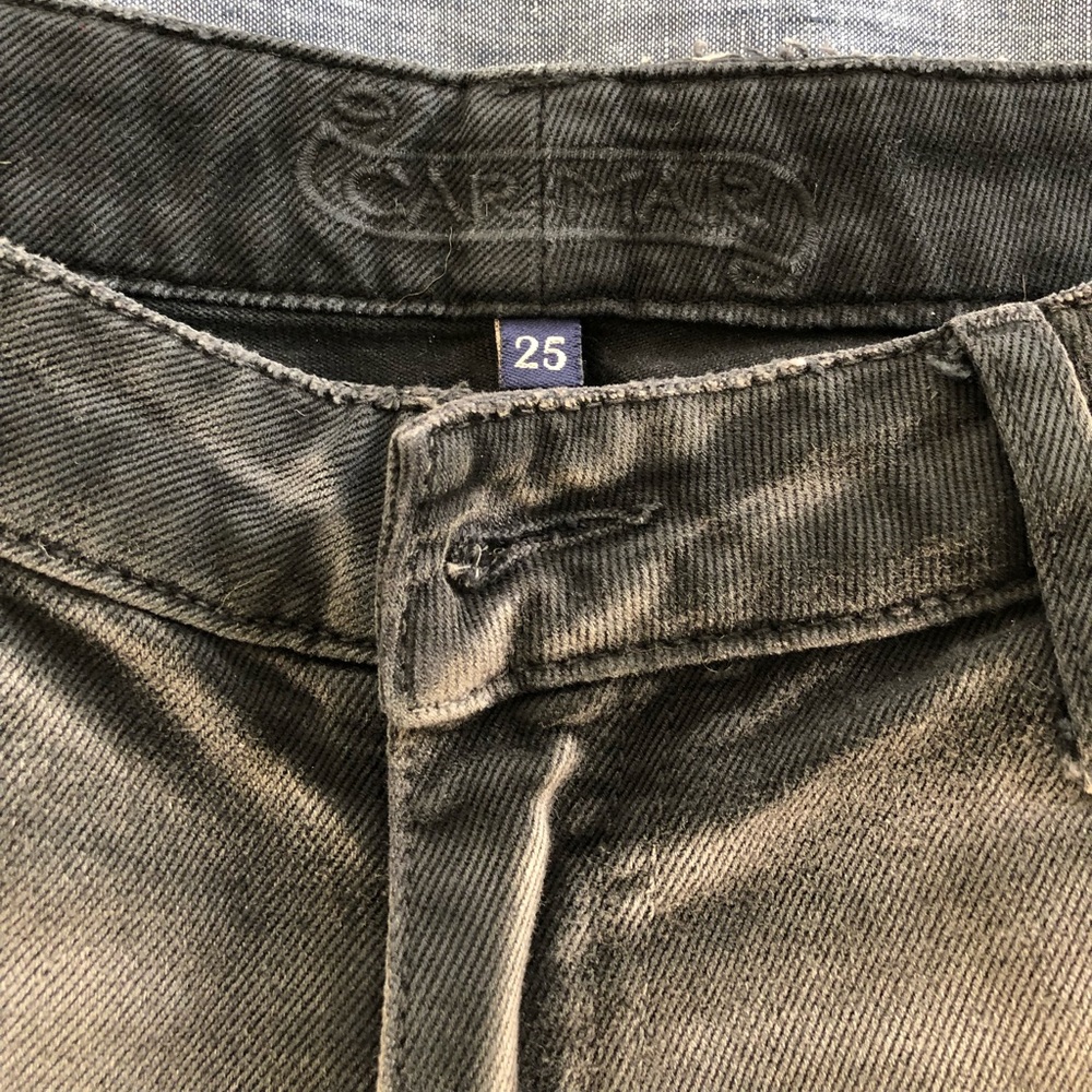Black distressed denim Carman mini shorts - Picture 5 of 7